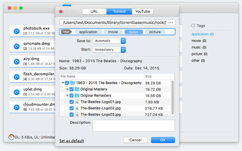 Torrent download software mac